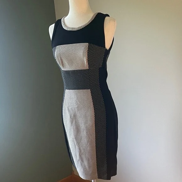 Anthropologie Black and White Patterned Mini Dress - Picture 8 of 9